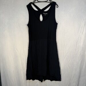 Soft Surroundings Summer crisscross back Tank dress Sleeveless Black L Stretch